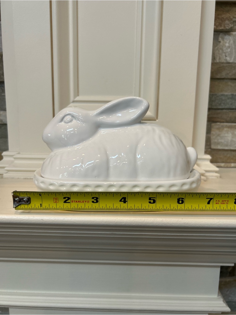 Ashland White Ceramic Bunny Butter Dish - Picture 3 of 16